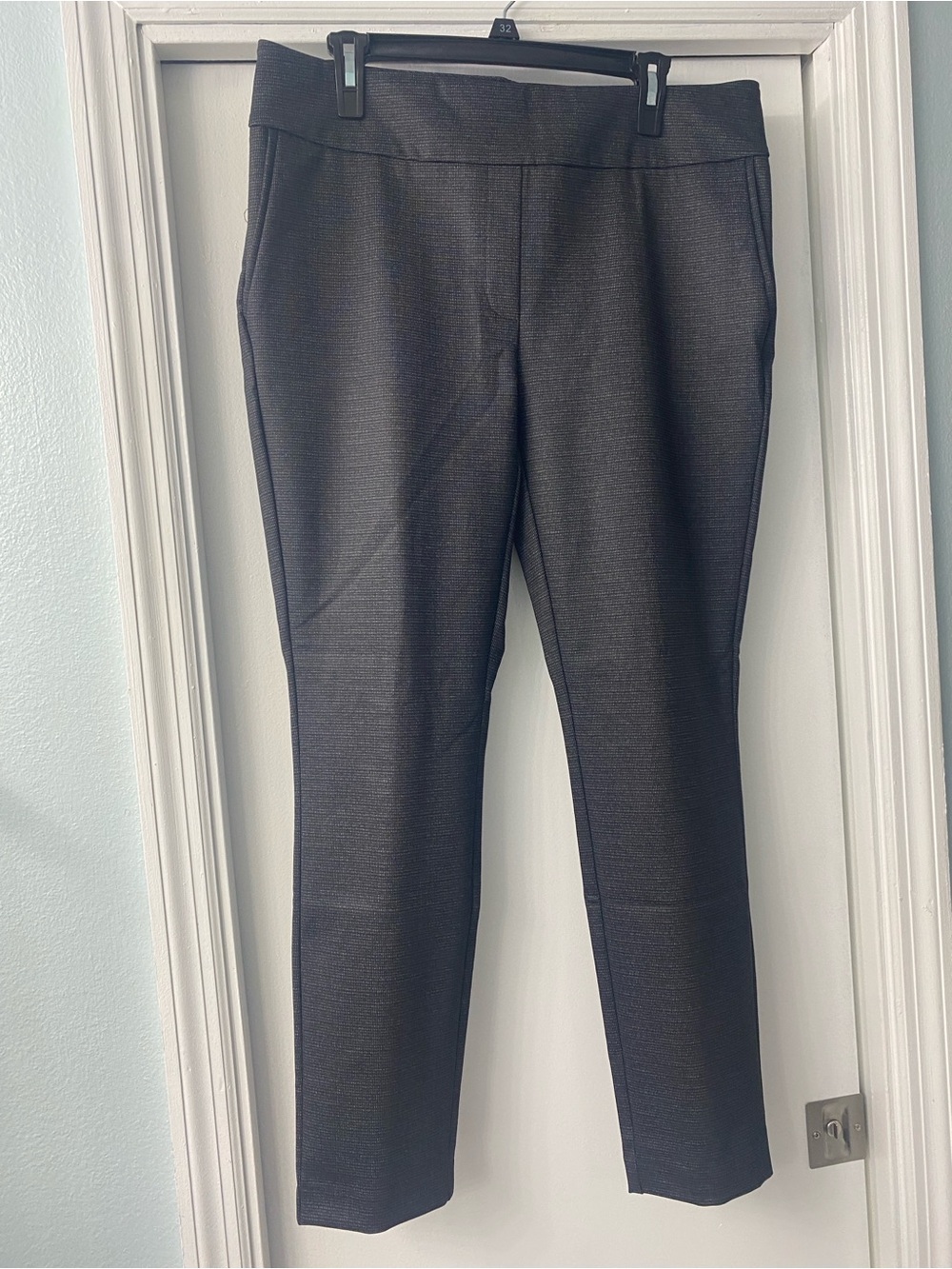 Dalia Black and Gray Patterned Dress Pants